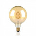 LED lámpa , égő , izzószálas hatás , filament , gömb , E27 foglalat , G125 , 5 Watt , meleg fehér , borostyán sárga