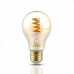 LED lámpa , égő , izzószálas hatás , filament , spirál , körte , E27 foglalat , 4 Watt , meleg fehér , borostyán sárga