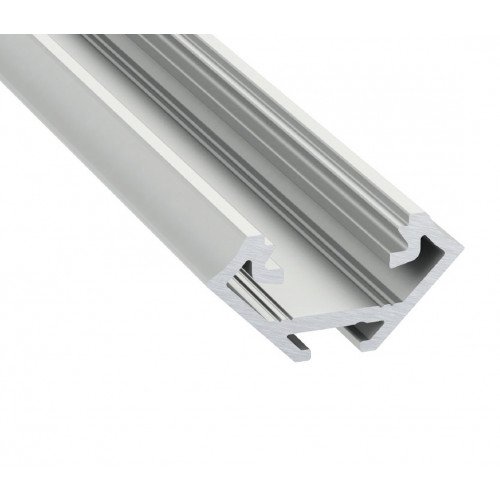 Alumínium sarok profil LED szalaghoz , 1 méter/db  , ezüst eloxált, MATT fedővel , CORNER ELOX