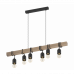 LED lámpa függeszték , mennyezeti , 6 x E27 , acél , fa , fekete , EGLO , TOWNSHEND , 95499