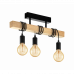 LED lámpa függeszték , mennyezeti , 3 x E27 , acél , fa , fekete , EGLO , TOWNSHEND , 32915