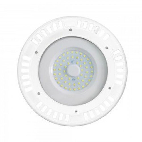 Csarnokvilágító LED lámpatest  , UFO , 50 Watt , fehér keret , természetes fehér