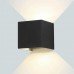 LED lámpatest , oldalfali , szögletes , 2 irányú , 6W , természetes fehér , állítható sugárzási szög , fekete , kültéri , IP44