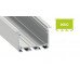 Alumínium profil LED szalaghoz , 2 méter/db ,  süllyeszthető , ezüst eloxált , széles , INSO , UV-védett MATT fedővel
