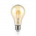 LED lámpa , égő , izzószálas hatás ,filament , körte , E27 foglalat , 10 Watt , meleg fehér , borostyán sárga
