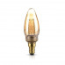LED lámpa , égő , izzószálas hatás , filament , gyertya , E14 foglalat , 2 Watt , meleg fehér, 1800K , borostyán sárga
