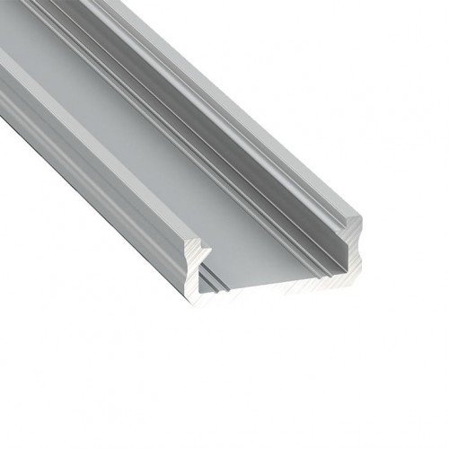 Alumínium U profil LED szalaghoz , 1 méter/db , lapos kivitel , MATT fedővel , CLICK MINI , LUMINES TYPE D