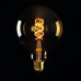 LED lámpa , égő , izzószálas hatás , filament , gömb , E27 foglalat , G125 , 5 Watt , meleg fehér , 1800K , borostyán sárga , XLED