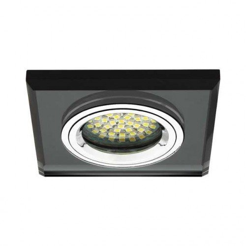 Beépíthető spot lámpatest , MORTA , CT-DSL50-B, négyzet keret , fekete , üveg