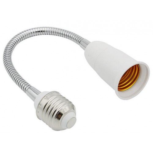 Lámpa foglalat átalakító , flexibilis toldóval (20cm) , E27-E27 , INTEC