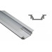 Alumínium U profil LED szalaghoz , 2 méter/db , ezüstre eloxált , süllyeszthető , GROOVE14 ELOX