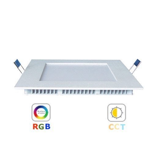 RGB-CCT LED panel , 12W , süllyesztett , négyzet , dimmelhető , színes , állítható fehér színárnyalat , Tuya kompatibilis