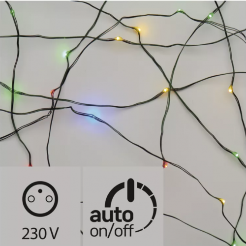 Led fényfüzér , beltéri/kültéri , nano LED , 7.5 m , RGB , zöld , időzíthető , IP44