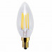 LED lámpa , égő , izzószálas hatás , filament , gyertya , E14 foglalat , 4 Watt , 300° , meleg fehér