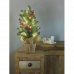LED dekoráció , beltéri , havas karácsonyfa , elemes , 20 db led , 52 cm , meleg fehér , időzíthető