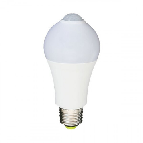 LED lámpa , égő , mozgásérzékelővel , E27 foglalat , 7W , természetes fehér