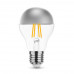 LED lámpa , égő , izzószálas hatás , filament , E27 foglalat , A60  , 4 Watt , meleg fehér , Silver Top , Modee
