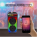 RGB Bluetooth hangszóró , party hangfal LED világítással , mikrofonnal , távirányítóval , 2 x 10 watt , USB , tölthető , 54 x 27 cm