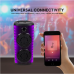 RGB Bluetooth hangszóró , party hangfal LED világítással , mikrofonnal , távirányítóval , 2 x 10 watt , USB , tölthető , 65 x 32 cm