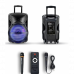 RGB Bluetooth hangszóró , party hangfal LED világítással , mikrofonnal , távirányítóval , gurulós , 37 watt , USB , tölthető , 60 x 37 cm