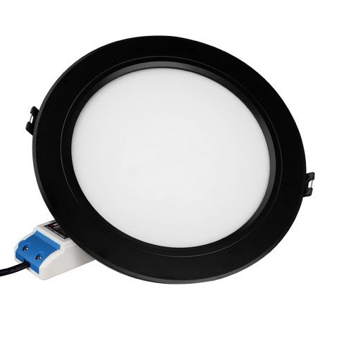 RGB-CCT LED panel , 12W , süllyesztett , kerek , fekete , dimmelhető , színes, állítható fehér színárnyalat , SMART , Miboxer (Mi-Light) , FUT066-B