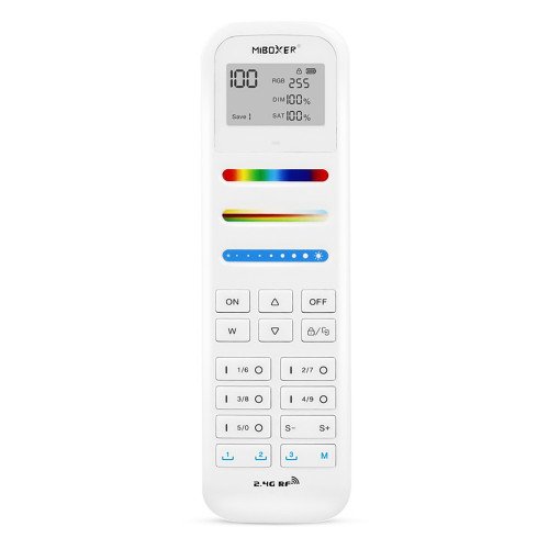 RGB-CCT , színes és fehér távirányító , állítható fehér színárnyalat , dimmer , 100 zóna , Miboxer (Mi-Light) , FUT100