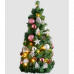 Led dekoráció , karácsonyfa , 42LED , 65cm , ezüst és rózsaszín , elemes , meleg fehér , EGLO , NOEL