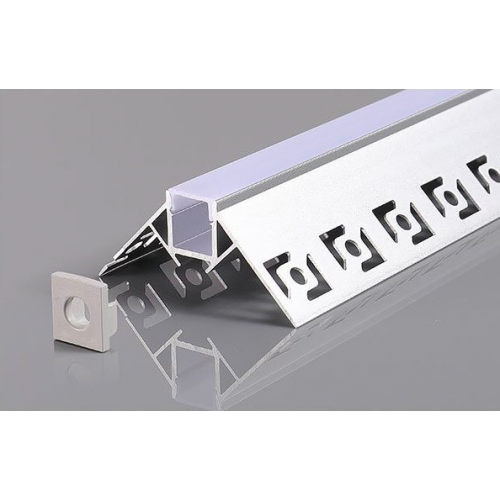 Alumínium profil LED szalaghoz , gipszkartonhoz , 2 méter/db , külső sarokhoz , MATT fedővel , eloxált , Optonica