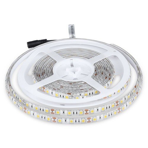 LED szalag , kültéri , 5 méteres tekercs , 5050 , 150 LED  (3,5 W/m) , RGB , IP65