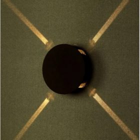   LED lámpatest , oldalfali , kerek , 5W , meleg fehér , fekete , kültéri , IP65