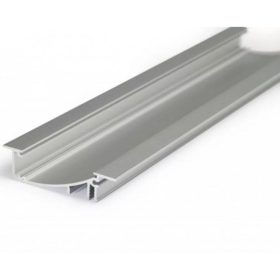   Aluminium profil LED szalaghoz , 2 méter/db , oldalfalba , lépcsőbe építhető , FLAT8 , eloxált