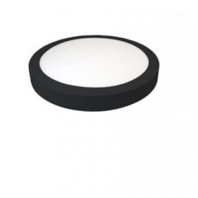   LED panel , mennyezeti lámpa , 24W , falon kívüli , kerek , természetes fehér , fekete keret , Proma