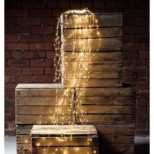 Led fényfüzér , fényzuhatag , kültéri , napelemes , 8 funkció , meleg fehér , 200 LED