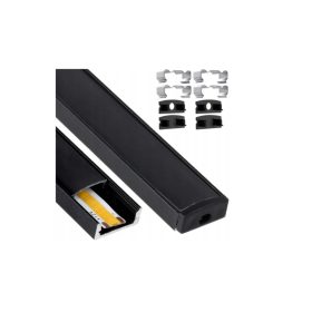   Berge Felületre Szerelhető Aluprofil  Fekete Fedéllel  2 Méteres Szál  Fekete Színben