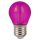 LED lámpa , égő , izzószálas hatás , filament , kisgömb , E27 foglalat , G45 , 2 Watt , rózsaszín