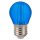 LED lámpa , égő , izzószálas hatás , filament , kisgömb , E27 foglalat , G45 , 2 Watt , kék