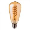 LED lámpa , égő , izzószálas hatás , filament , spirál , E27 foglalat , Edison , 4 Watt , meleg fehér , borostyán sárga
