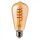 LED lámpa , égő , izzószálas hatás , filament , spirál , E27 foglalat , Edison , 4 Watt , meleg fehér , borostyán sárga