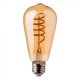 LED lámpa , égő , izzószálas hatás , filament , spirál , E27 foglalat , Edison , 4 Watt , meleg fehér , borostyán sárga