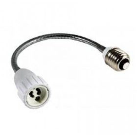   Lámpa foglalat átalakító , flexibilis toldóval (20cm) , E27-GU10