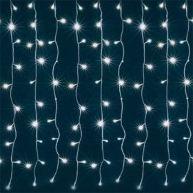   Led fényfüggöny , beltéri , 168 db LED , 1.2 m , 12 füzér , hideg fehér