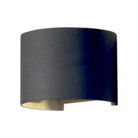   LED lámpatest , oldalfali , kerek , 2 irányú , 6W , meleg fehér , állítható sugárzási szög , fekete , kültéri , IP44