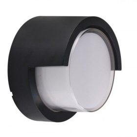   LED lámpatest , oldalfali , kerek , 15W , meleg fehér , fekete , kültéri , IP44