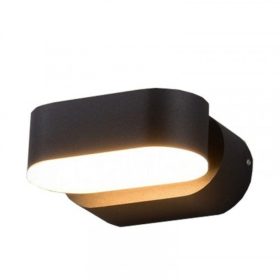   LED lámpatest , oldalfali , kerek , forgatható 355°-ban , 6W , meleg fehér , fekete , kültéri , IP44