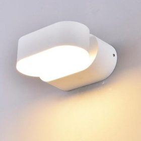   LED lámpatest , oldalfali , kerek , forgatható 355°-ban , 6W , meleg fehér , fehér , kültéri , IP44