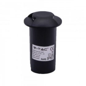   LED lámpatest , taposólámpa , két nyílással , 1W , kerek , meleg fehér , fekete , IP67