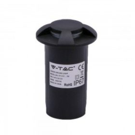   LED lámpatest , taposólámpa , négy nyílással , 1W , kerek , meleg fehér , fekete , IP67