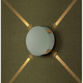   LED lámpatest , oldalfali , kerek , 4 irányú , 4W , meleg fehér , fehér , kültéri , IP65