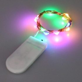 Led fényfüzér , beltéri , 20 db LED , RGB , elemes