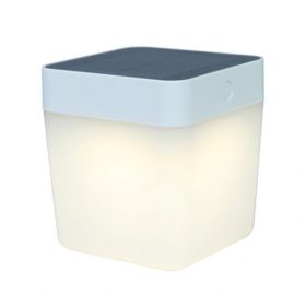   Led lámpatest , kültéri , 1W , napelemes , dimmelhető , meleg fehér , IP44 , fehér , LUTEC , TABLE CUBE